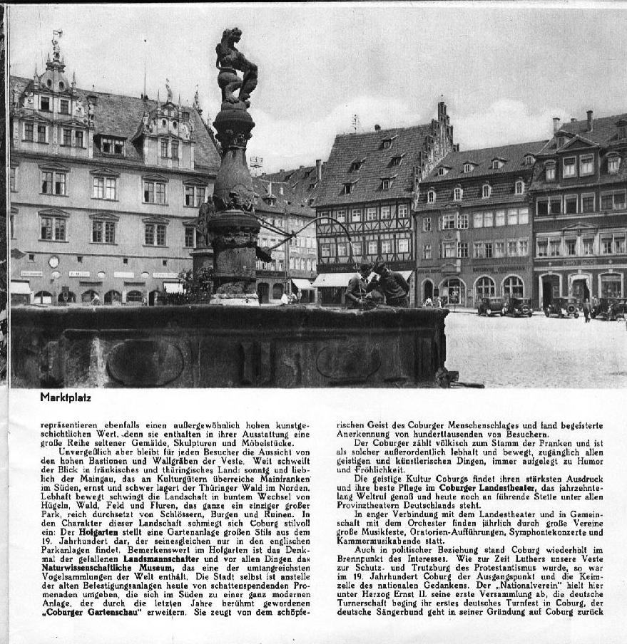 Einladung zur Felix Draeseke-Feier der Stadt Coburg (5-7 Oktober 1935) Coburg Marktplatz