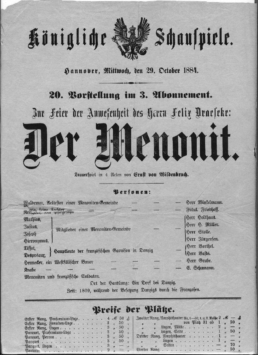 (Hannover, 29 Okt 1884)