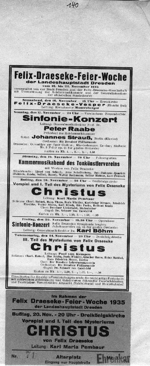 Dresdner Draeseke-Feier (Christus, usw. Nov 1935)