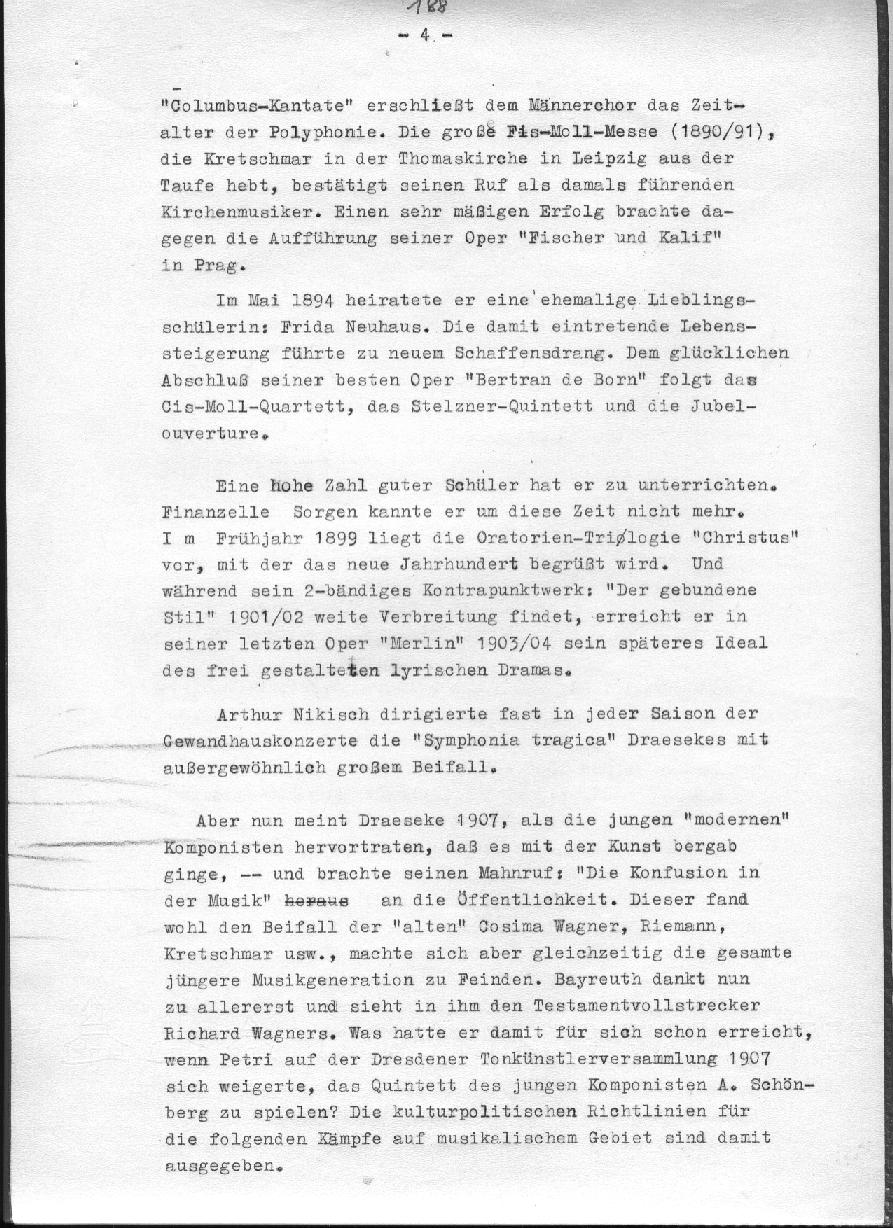 Heinz Ebert: Felix Draeseke - Komponist aus Coburg. Lebens- und künstlerisches Schaffensbild (1958)