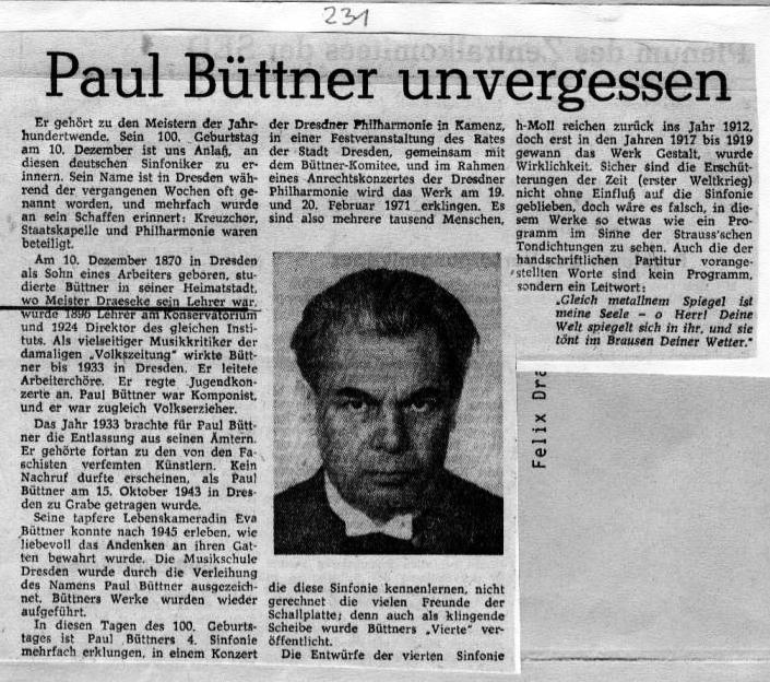 Paul Büttner unvergessen (1970)