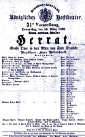 Program from the premiere (Dresden, 10 March 1892)