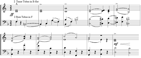 Example 2: Jubel-Ouvertüre : 7 mm. after rehearsal no. 8