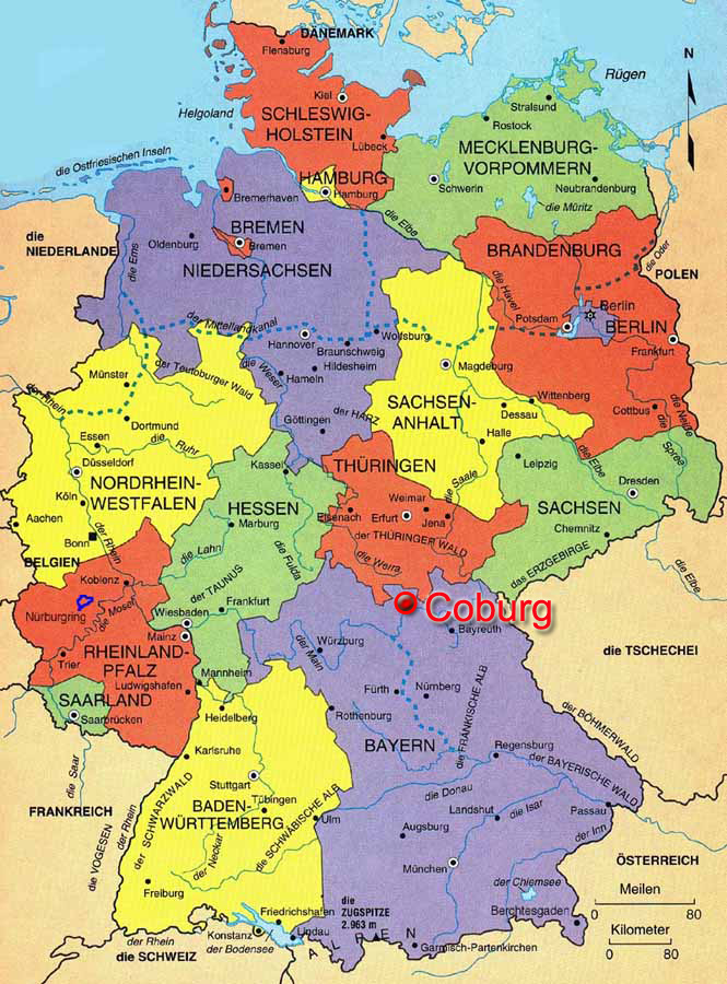 Map Germany Coburg 