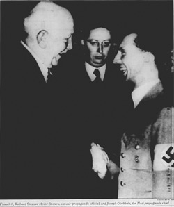 Richard Strauss - Heinz Drewes - Joseph Goebbels: click for larger image.