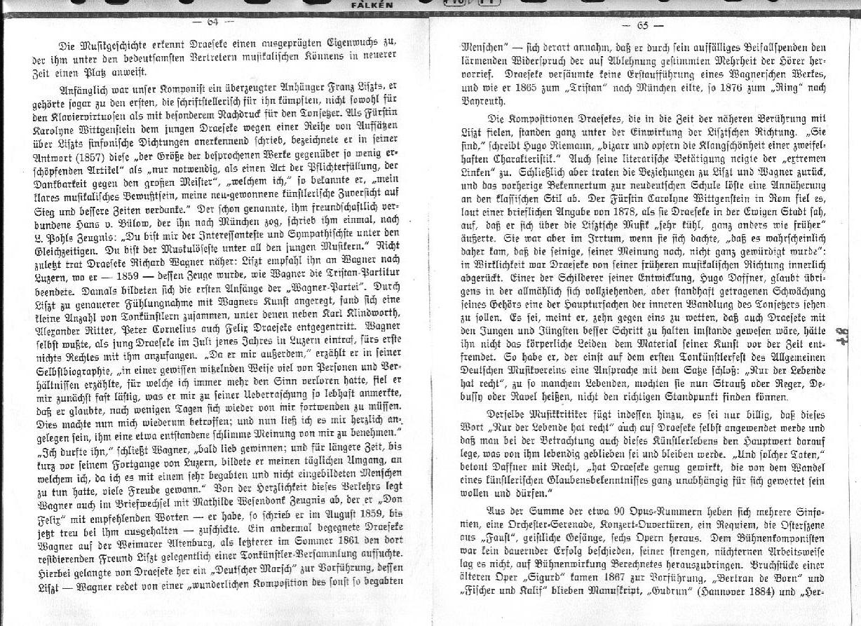Thilo Krieg: Felix Draeseke (Coburger Heimatblatt: Heft 7 Feb 1926)