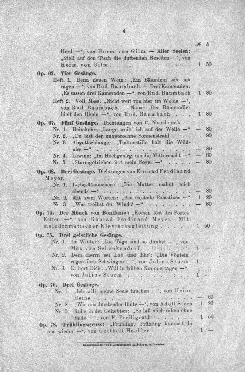 Felix Draesekes Werke im Verlag L. Hoffarth Dresden page 4